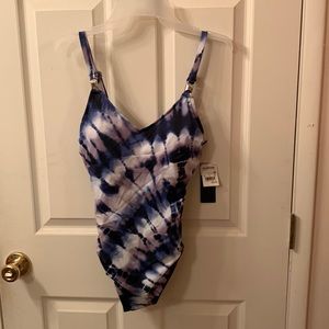 NWT Medium Blue Tie-dye One Piece Swimsuit Expensive Brand